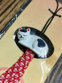 未開封品中古品　日光東照宮　眠り猫　ネコ　ストラップ　レトロ　※説明参照