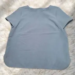 美品PLST プラステ　ポリエステルオックスTブラウス　L