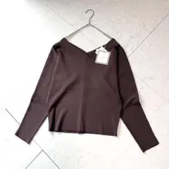 新品 FONCE フォンセ ドルマン2WAYニット F チョコ