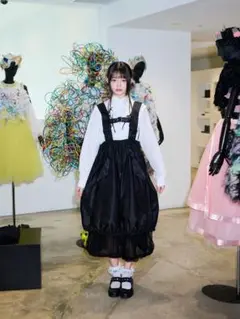 【最終価格】ノワール ケイニノミヤ　チュールワンピース　スカート　ワンピ noir kei ninomiya ウールギャバジン×ナイロンチュール