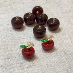 ハンドメイド チェリーパーツ 8点 赤 レッド チャーム