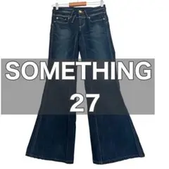 SOMETHING デニム ジーンズ ブーツカット ネイビー M レディース