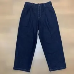 GU.ジーユー.タックワイドデニムパンツ.ワイドストレートジーンズ