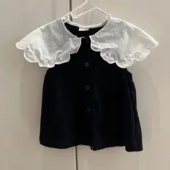 スカラップカラーのトップス