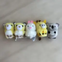 ぴよりーな きつね うさぎ キリン コアラ 動物 マスコット セット