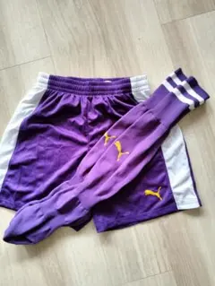 PUMA ハーフパンツ 150 紫 ソックス付き
