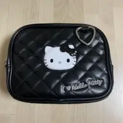 I Love Hello kitty キルティングポーチ（黒）