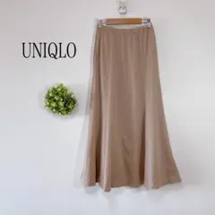 【美品】ユニクロ【S】フレアロングスカート　ウエストゴム 薄手　春夏