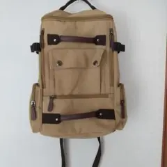 ベージュ キャンバス リュック 中型
