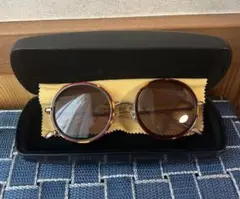 金子眼鏡店　KANEKO OPTICAL　ブラウン　　ラウンドサングラス　丸