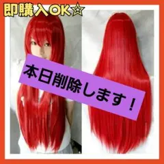 【1点のみ✨】ロング ウィッグ レッド 赤 仮装 コスプレ