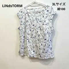 LiNdsTORM リンドストーム　花柄ノースリーブ フレンチスリーブ　3L