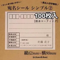 【防水加工】宛名シール シンプル② Lサイズ　RS-3