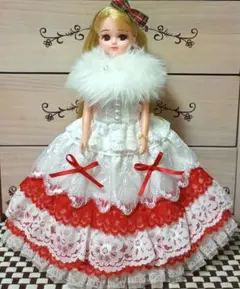 リカちゃん服♡【Xmas5点セット】白×赤