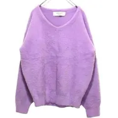 【BEAMS LIGHTS】ニット パープル ふわもこ レディース秋冬 M