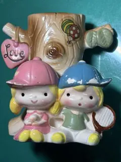 テニスB oy＆Ｇi r lフィギュア 陶器 テニスラケット
