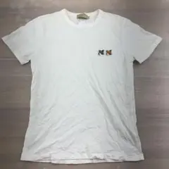 $ MAISON KITSUNÉ ホワイトクルーネックTシャツ ダブルフォックス