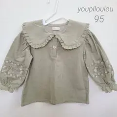 youplloulou オリーブグリーン コーデュロイ トップス