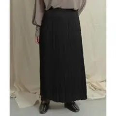 SENSE OF PLACE　ワッシャープリーツスカート　ブラック　ワンサイズ