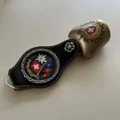 スイス製 Zermatt 鈴 熊よけ エーデルワイス 金色 カウベル used