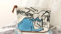 不思議の国のアリス ディズニー 刺繍 舟形　ボックス ポーチ