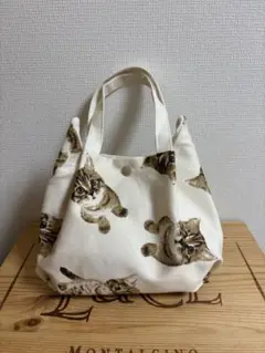 ハンドメイド　猫耳バッグ　中