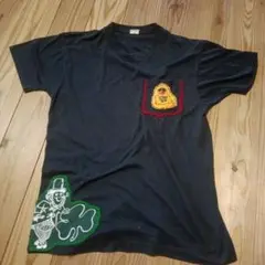 ダブリンキャラクター刺繍Tシャツ 黒古着L