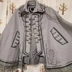 オッズオネスト　紫色の刺繍ケープコート　最終セール オッズオネスト紫色の刺繍ケープコート最終セール