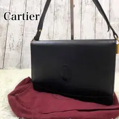美品✨Cartier カルティエ ショルダーバッグ マストライン 黒 蛇腹