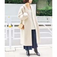 IENA MANTECO ノーカラーコート 38 マンテコ