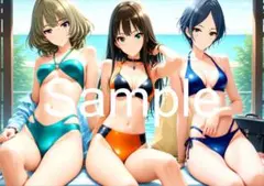 A4サイズアートポスター 1点もの 美女ポスター最高品質 E-J-３２