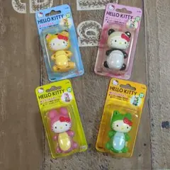 ハローキティ　歯ブラシホルダー　うさぎ　かえる　とら　ぱんだ　4個セット
