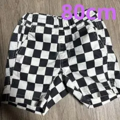 breeze ブリーズ　ハーフパンツ　チェッカーフラッグ柄　80cm