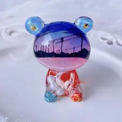 【高品質】（再販）情景くまちゃんオルゴナイト ~朝焼け~