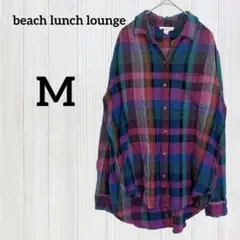 beach lunch lounge チェック柄 長袖 シャツ【M】秋冬 古着