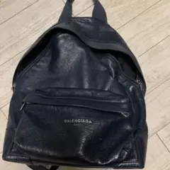 バレンシアガ リュック バックパック ネイビー 紺 レザー 革