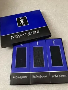 イヴ・サンローラン　メンズビジネスソックス濃紺＆グレー&黒　3足　未使用品