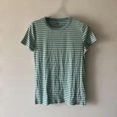 GAP 青と白のストライプ Tシャツ レディースL