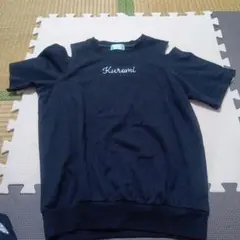 Kuromi カットアウト袖 Tシャツ 黒