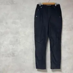 サンカンシオン　ストレートパンツ　黒　綿混　スキニー　ウエストゴム　コットン