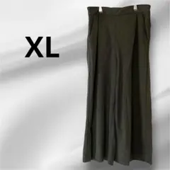 ❣️イージースカンツ ワイドパンツ パンツ ガウチョパンツ タック カーキ　XL