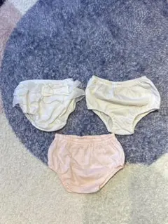 カバーパンツ 3点セット ホワイト・ピンク