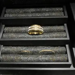 ゴールドリング3個セット❤️金属アレルギー対応