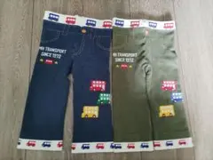 ミキハウス バス刺繍付きレギンス 100cm 2色セット