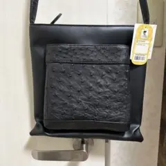 オーストリッチ　ショルダーバッグ　ブラック