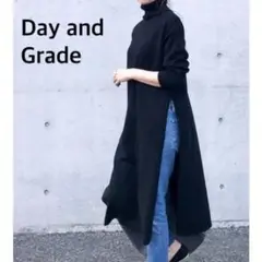 デイアンドグレイド サイドスリットニットワンピース　体型カバー　韓国製　黒