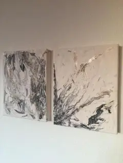 2枚セット アートパネル インテリアパネル モダンアート 現代アート 珪藻土
