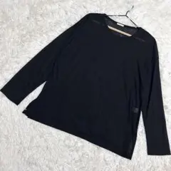 ジーユー✨美品　シアーtシャツ　オーバーサイズ　春秋　ブラック　（XL）