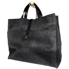 EMPORIO ARMANI トートバッグ レザー グレー