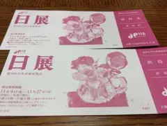 日展 チケット2枚 招待券 国立新美術館